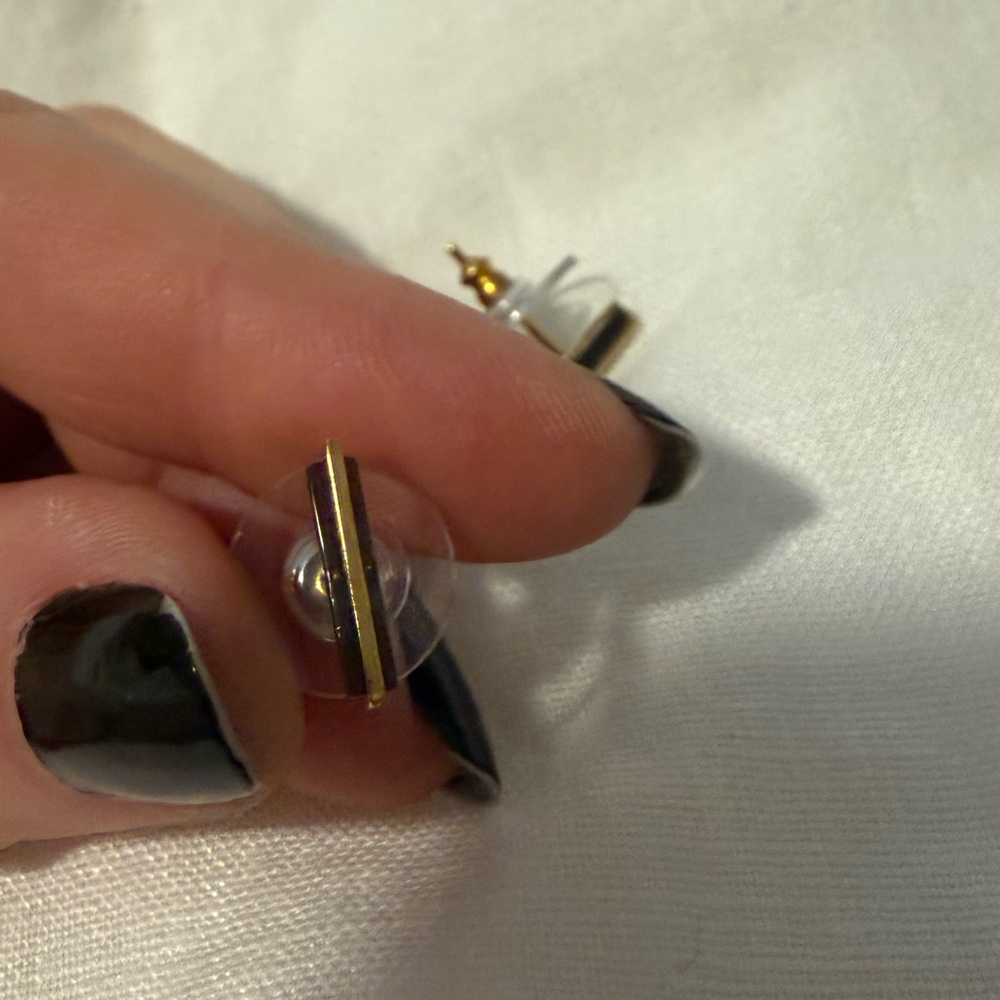 Gold Bar Stud Earrings